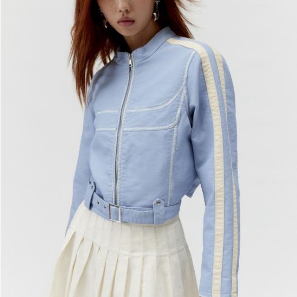 ISO of this Baby Blue Jordan Moto Jacket from Urban Outfitt